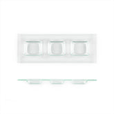 Glass Dinnerware 12.25" x 4" Rectangular Clear Glass Sectional Plate (Set of 2)